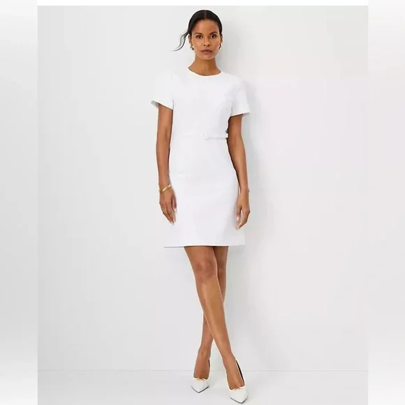 Ann Taylor | Dresses | New 49 Ann Taylor White Stretch Cotton Short Sleeve Belted Aline Dress Sz 1 | Poshmark Ann Taylor | Dresses | New 49 Ann Taylor White Stretch Cotton Short Sleeve Belted Aline Dress Sz 1 | Poshmark